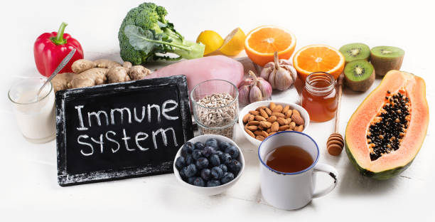 Assortment of health foods high in antioxidants, minerals, and vitamins to demonstrate how to stregthen immune system